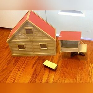 Vtg Red Roof Sylvanian Families EPOCH House, Treehouse, Bench
